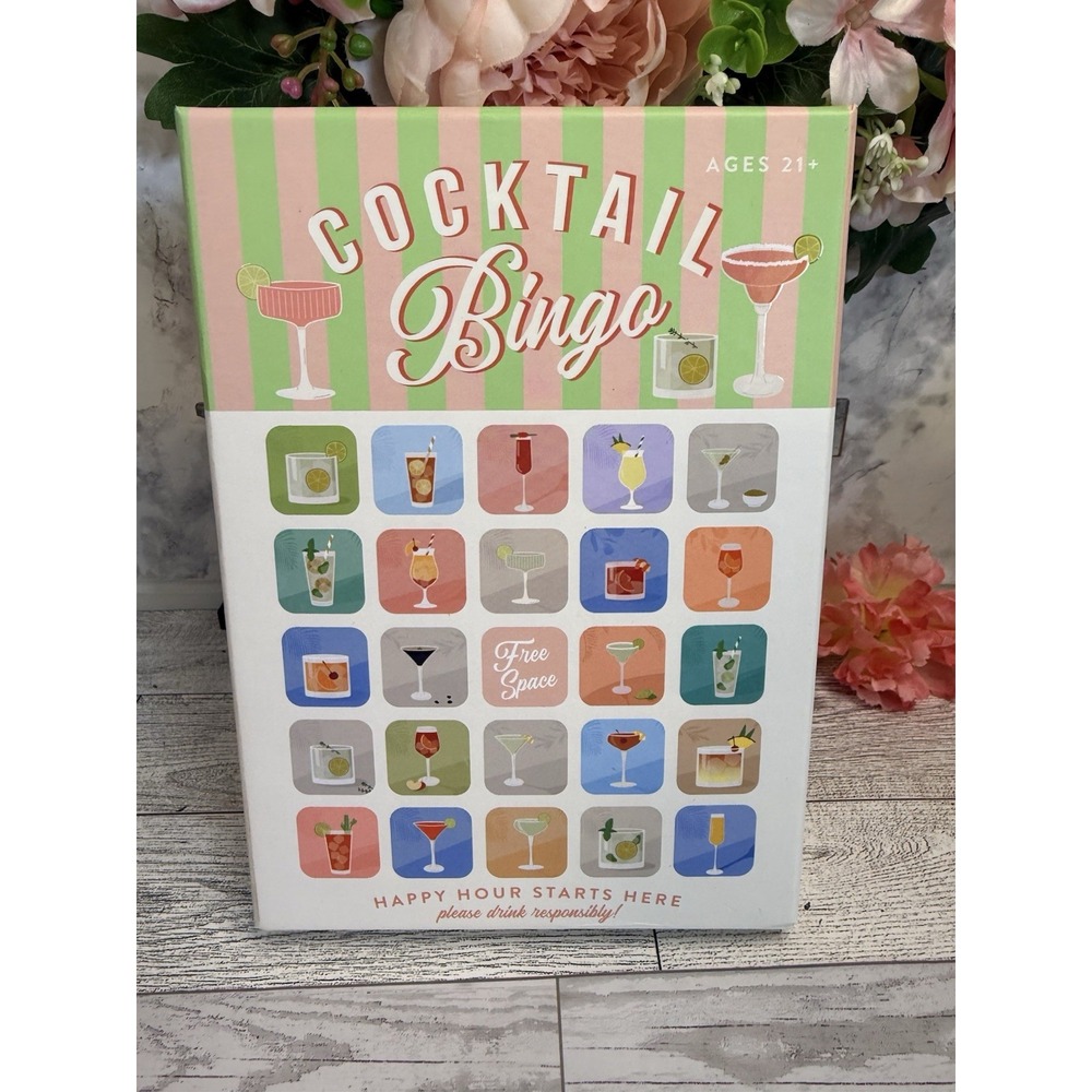The Cocktail Bingo Game by ÉCCOLO Bridal Shower Party Game 21+ Happy‎ Hour NIB